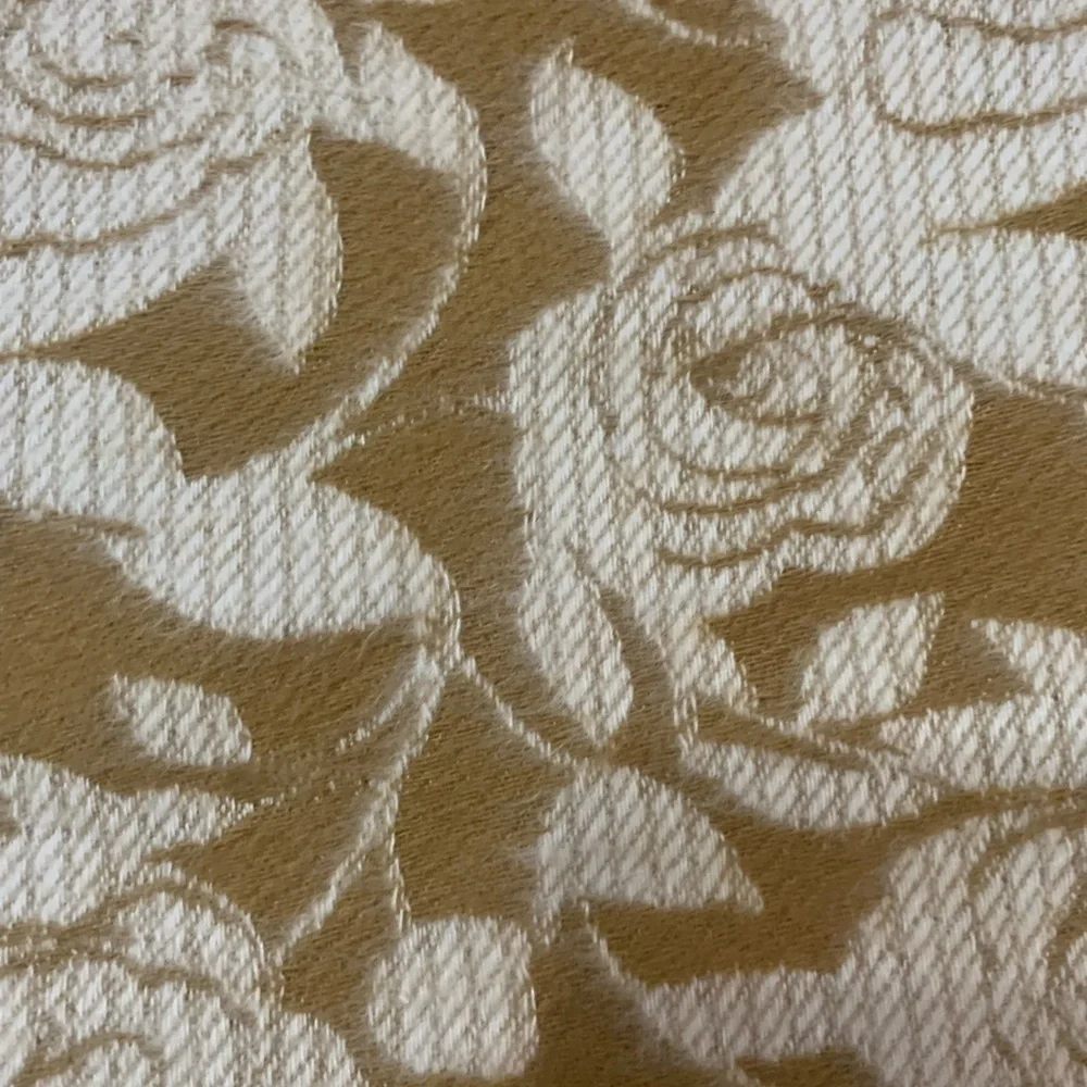 Cejon Italian Scarf with Leaf Design in Brown and Cream